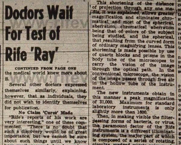 Rife Ray Newspaper Article